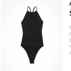 American Eagle NWT Open Back Black Tank Body Suit